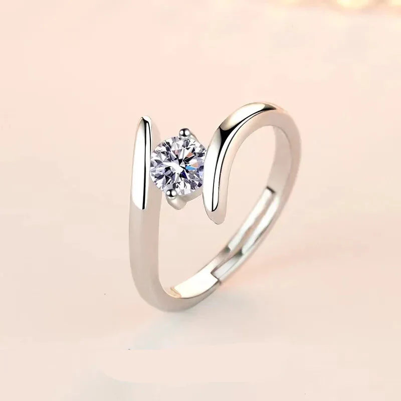 925 Sterling Silver Zircon Statement Ring