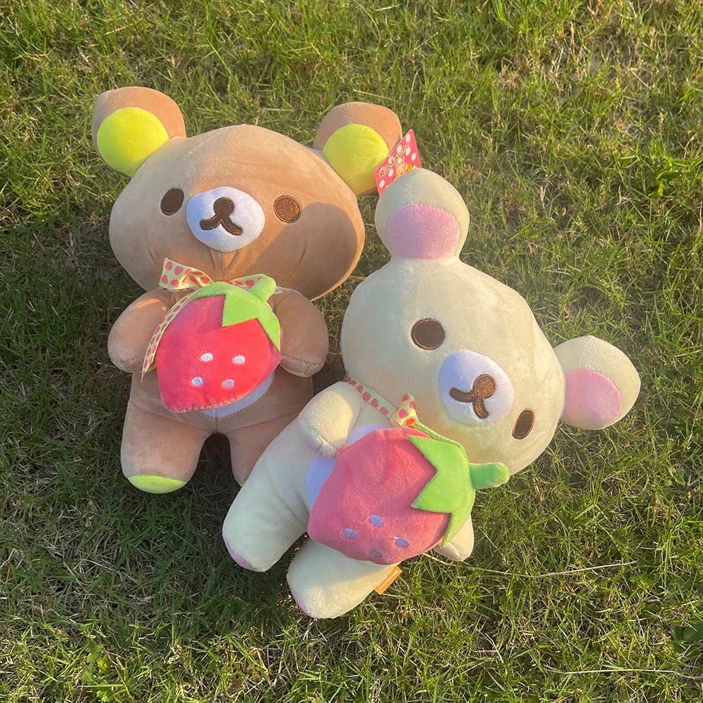 Cute Strawberry Rilakkuma Plush Toy - Adorable Soft Teddy Bear Gift