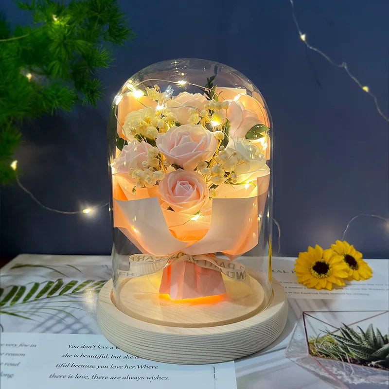 Eternal Rose Starry Glass Dome Decor