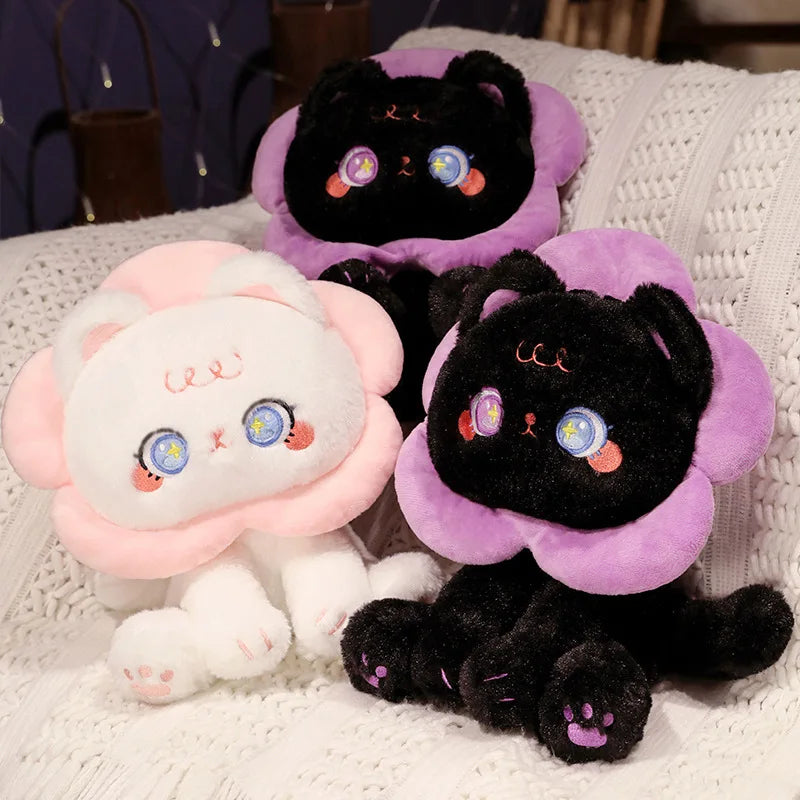 Cute Floral Cat Plush Toy 30cm Soft Stuffed Doll