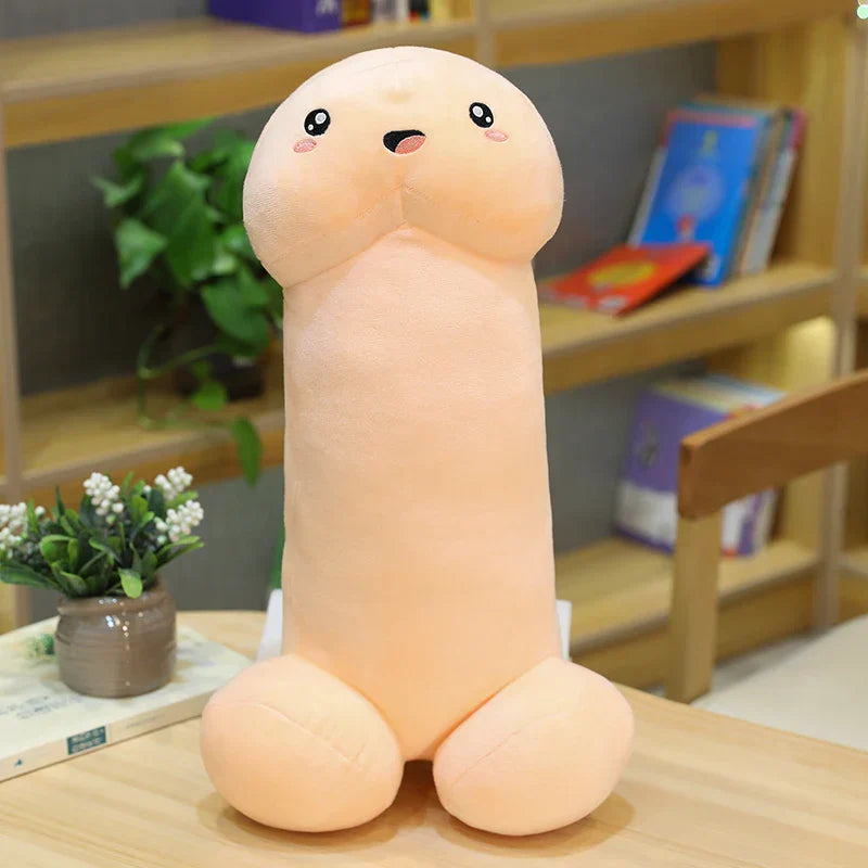 Cute Flesh-Colored Plush Penis Pillow - Soft, Fun Cushion Gift for Girls