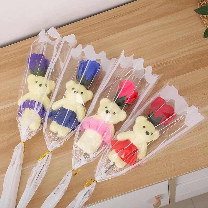Artificial Rose Bear Soap Flower Bouquet