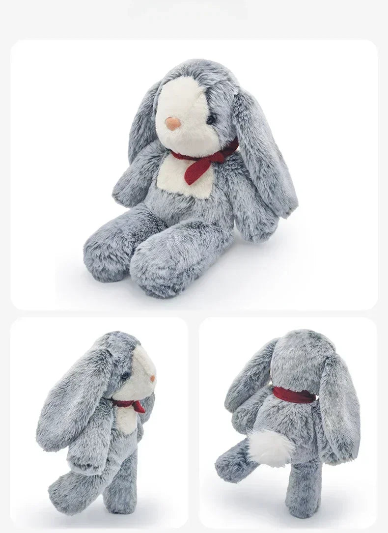 Soot Bonnie Rabbit Plush Doll - Soothing Companion with Red Ribbon