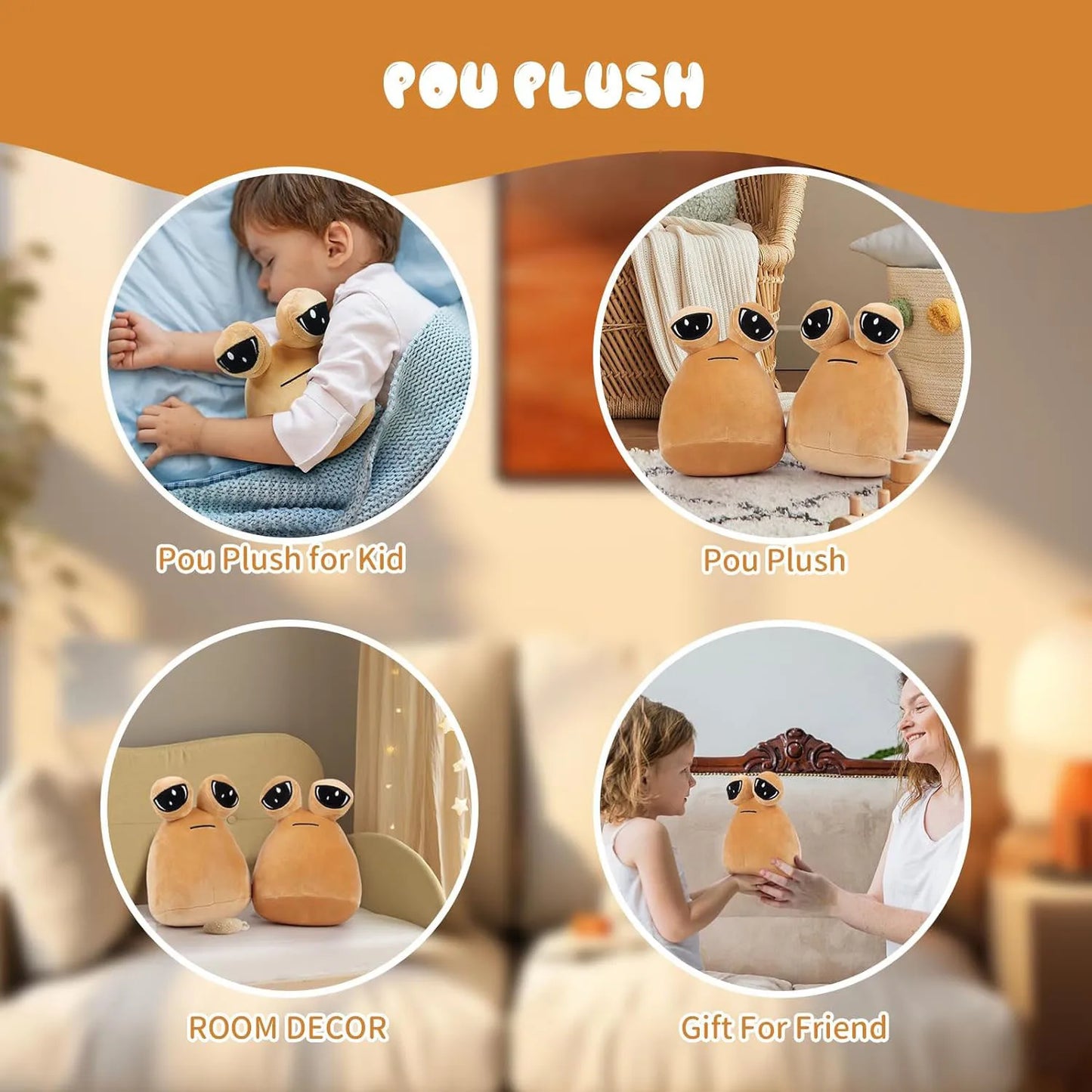 Big Size My Pet Alien Pou Plush Toy - Perfect Gift for Kids & Halloween!