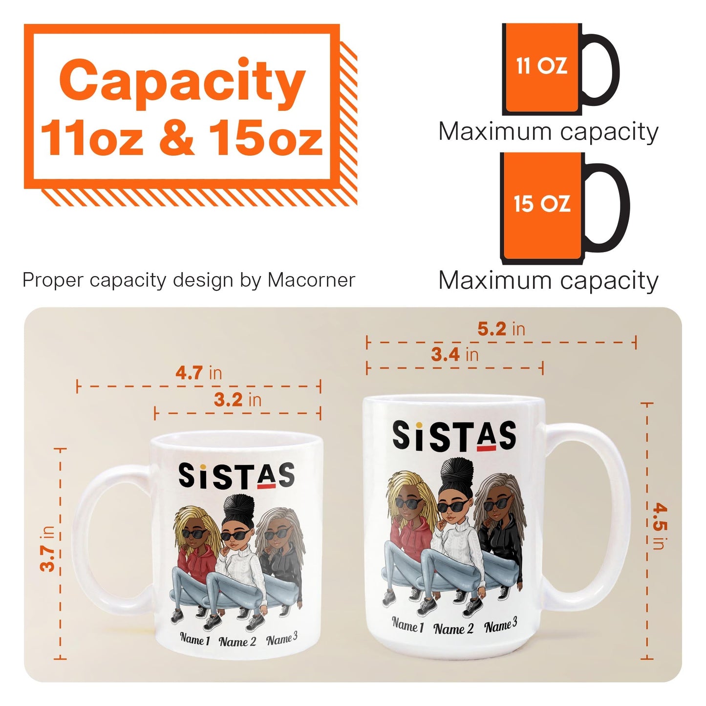 Sistas - Personalized Mug