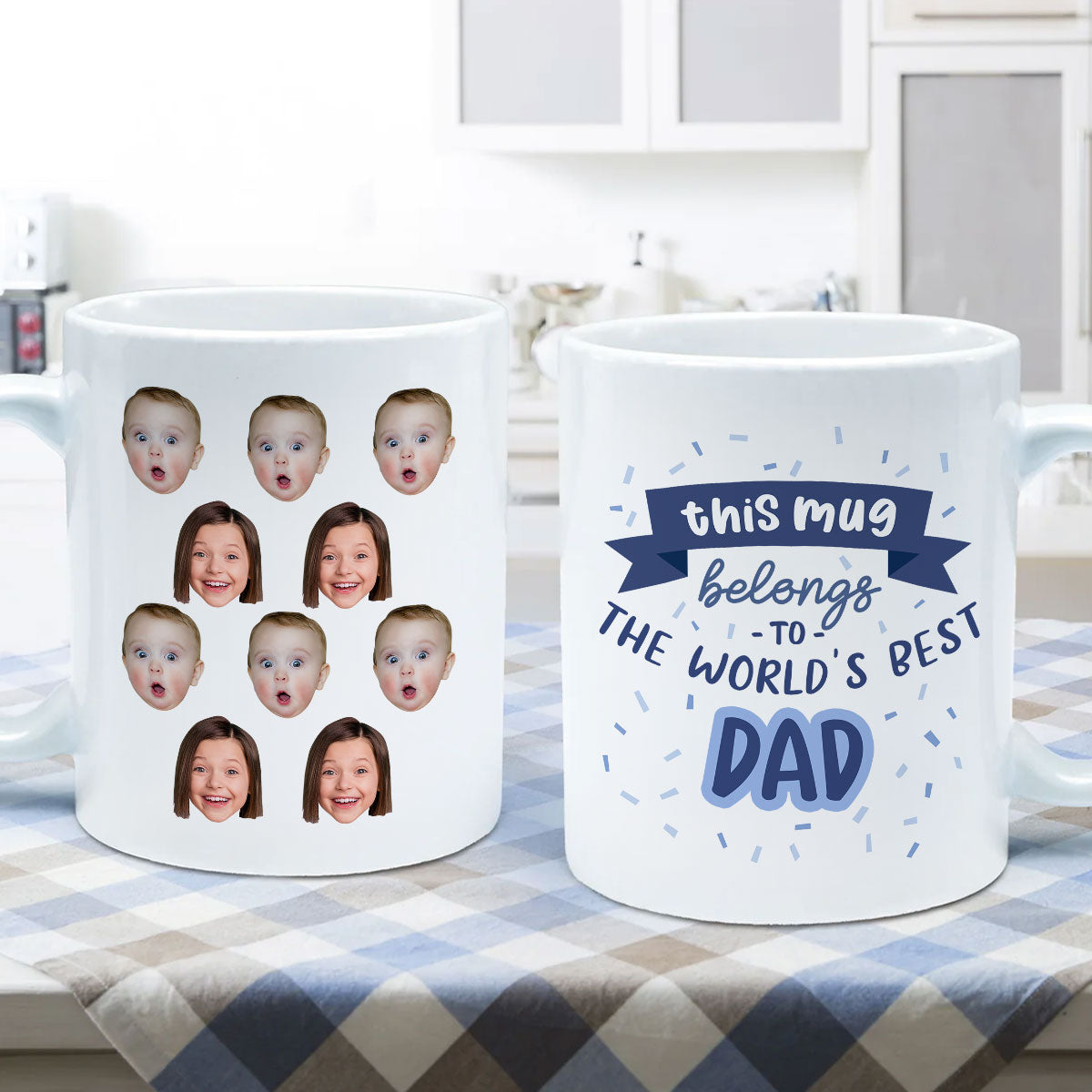 This Mug Belongs To The World Best Dad Baby Face Father's Day Gift Personalized Mug