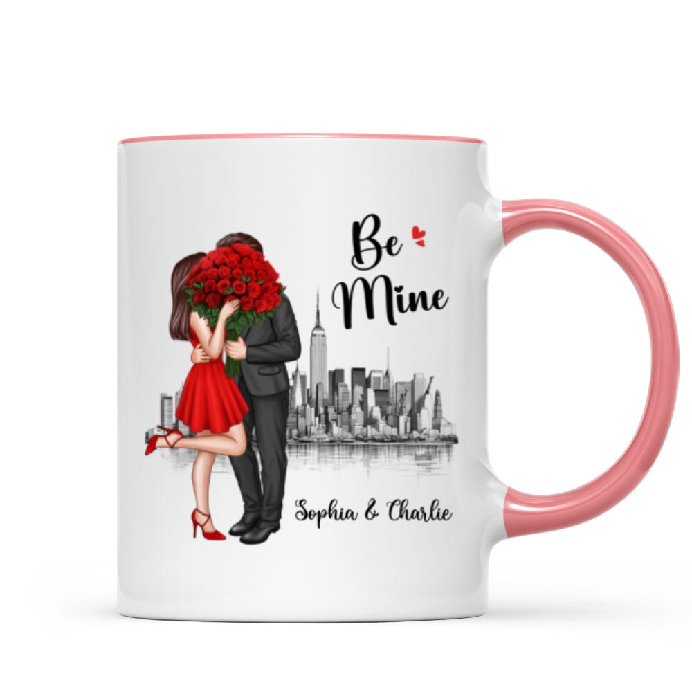 Elegant Couple Skyline Personalized Mug
