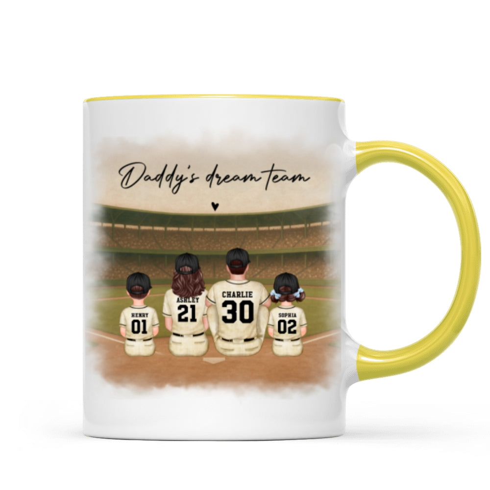 Retro Vintage Baseball Daddy's Dream Team Mug, Gift For Dad