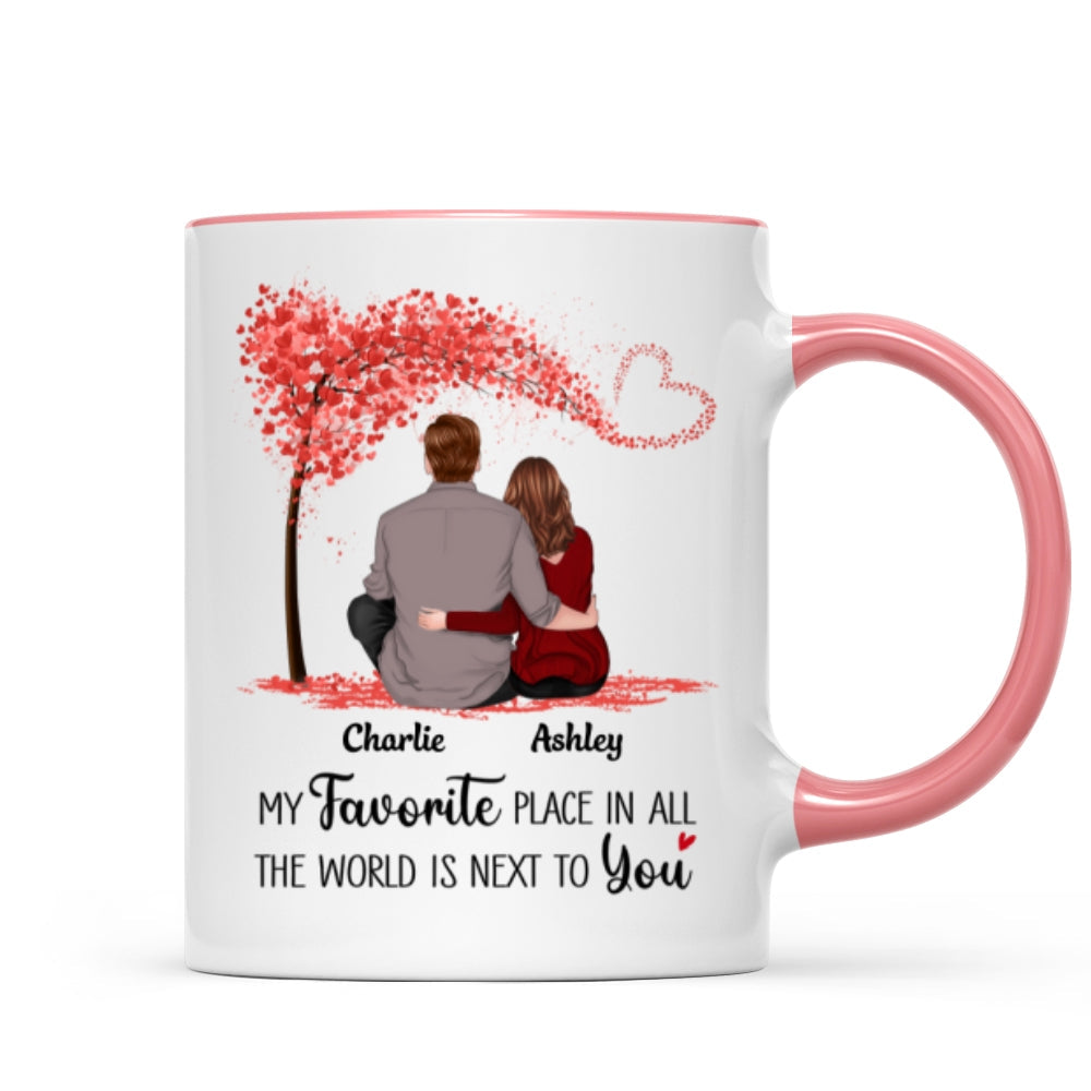 Couple Sitting Back View Personalized Mug - Valentine's Day Gift - Anniversary Gift For Him - Gift For Her