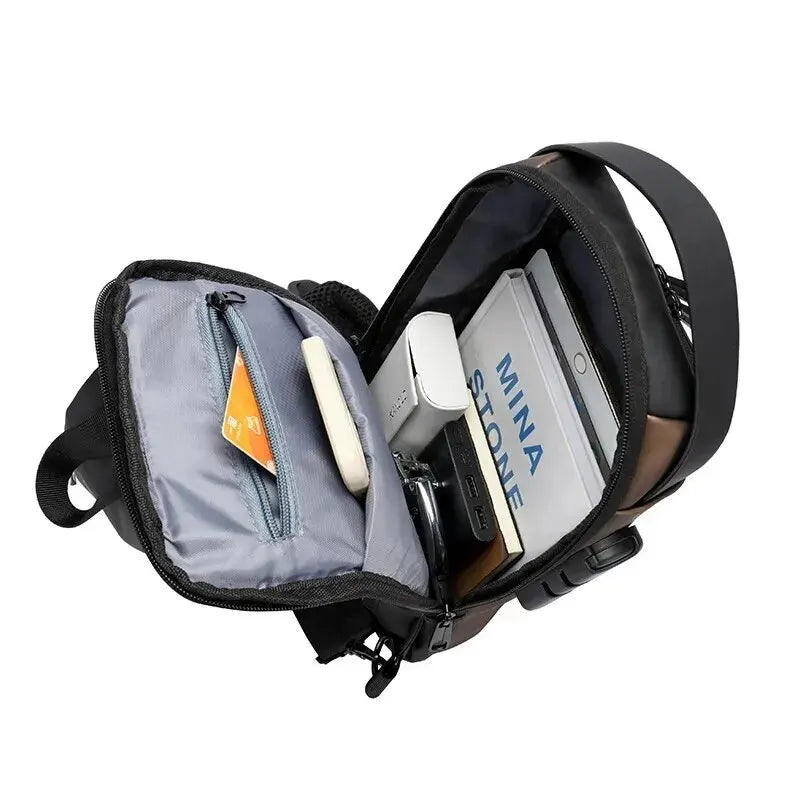 Waterproof Chest Bag With Usb Charging Interface