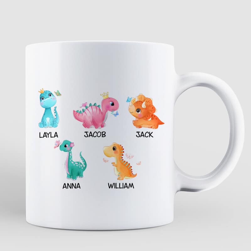 Don't Mess With Papasaurus Cute Dinosaur Personalized Coffee Mug