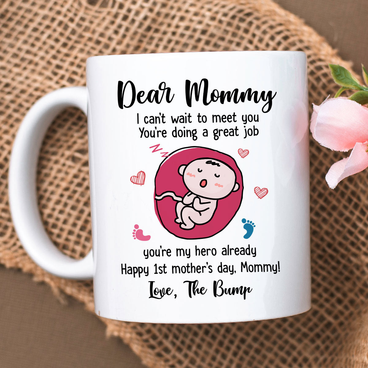 Dear Mommy Can't Wait To Meet You Pregnancy Newborn Mother's Day Mug
