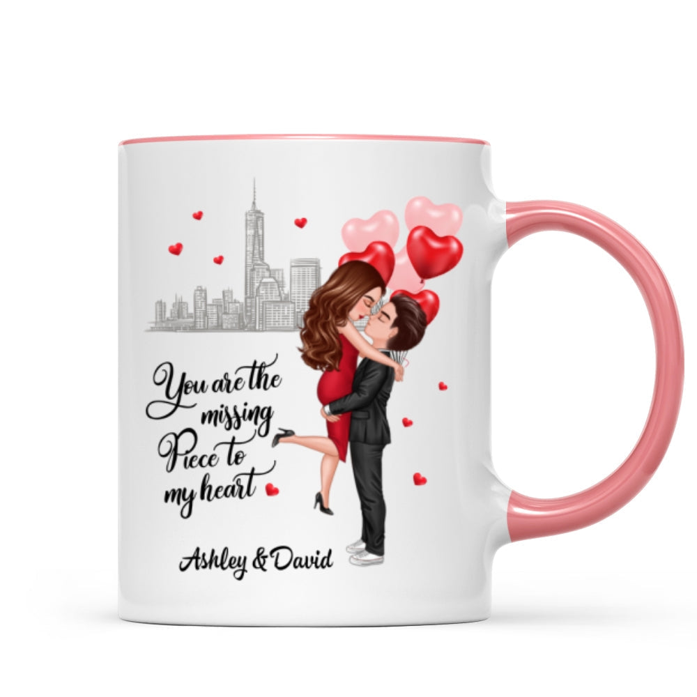 The Missing Piece To My Heart Valentine's Day Gift For Him, Gift For Her Personalized Mug