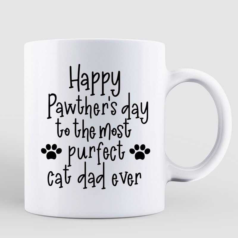 Happy Pawther's Day Cartoon Cat Dad Personalized Mug