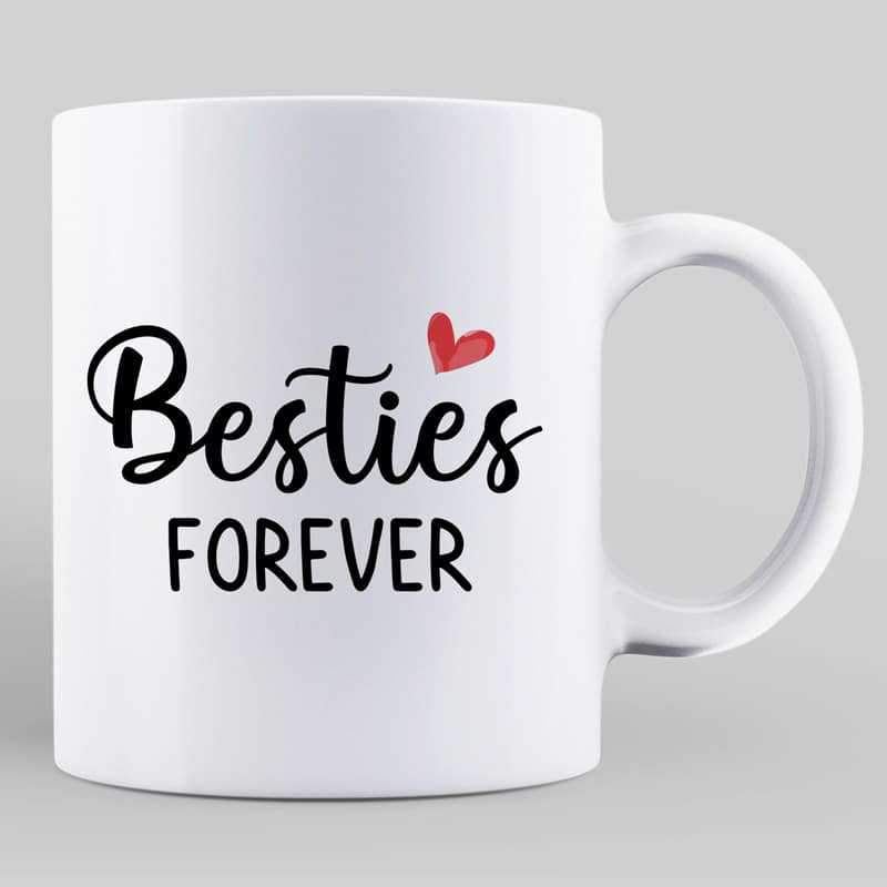 Besties Sitting Under Pink Tree Personalized Mug