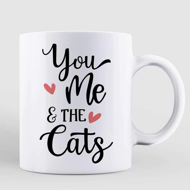 Chibi Couple And Cats Tree Gift For Him For Her Personalized Mug