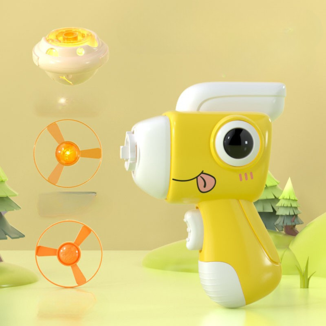 2 in 1 Dino Spinning Top and Frisbee Launcher Toy