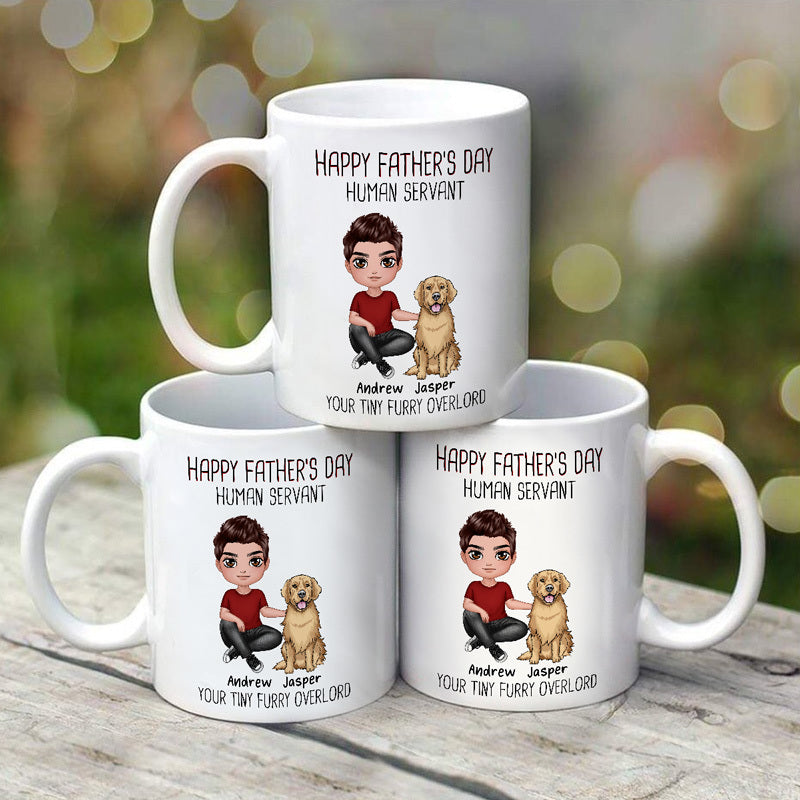 Happy Father's Day Doll Dog Dad Personalized Mug