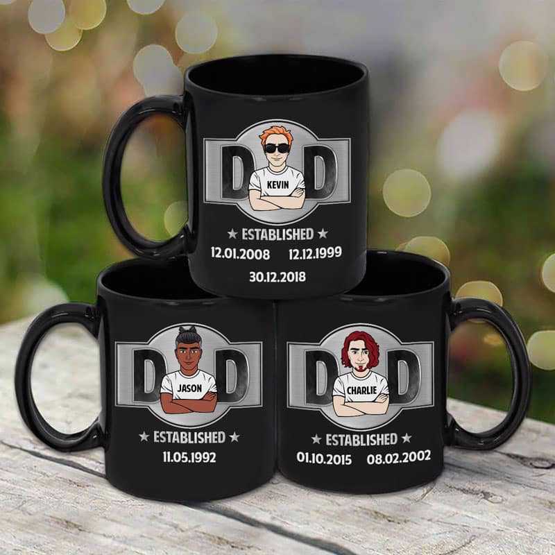 Dad Established Kids Birthday Father's Day Gift Personalized Mug