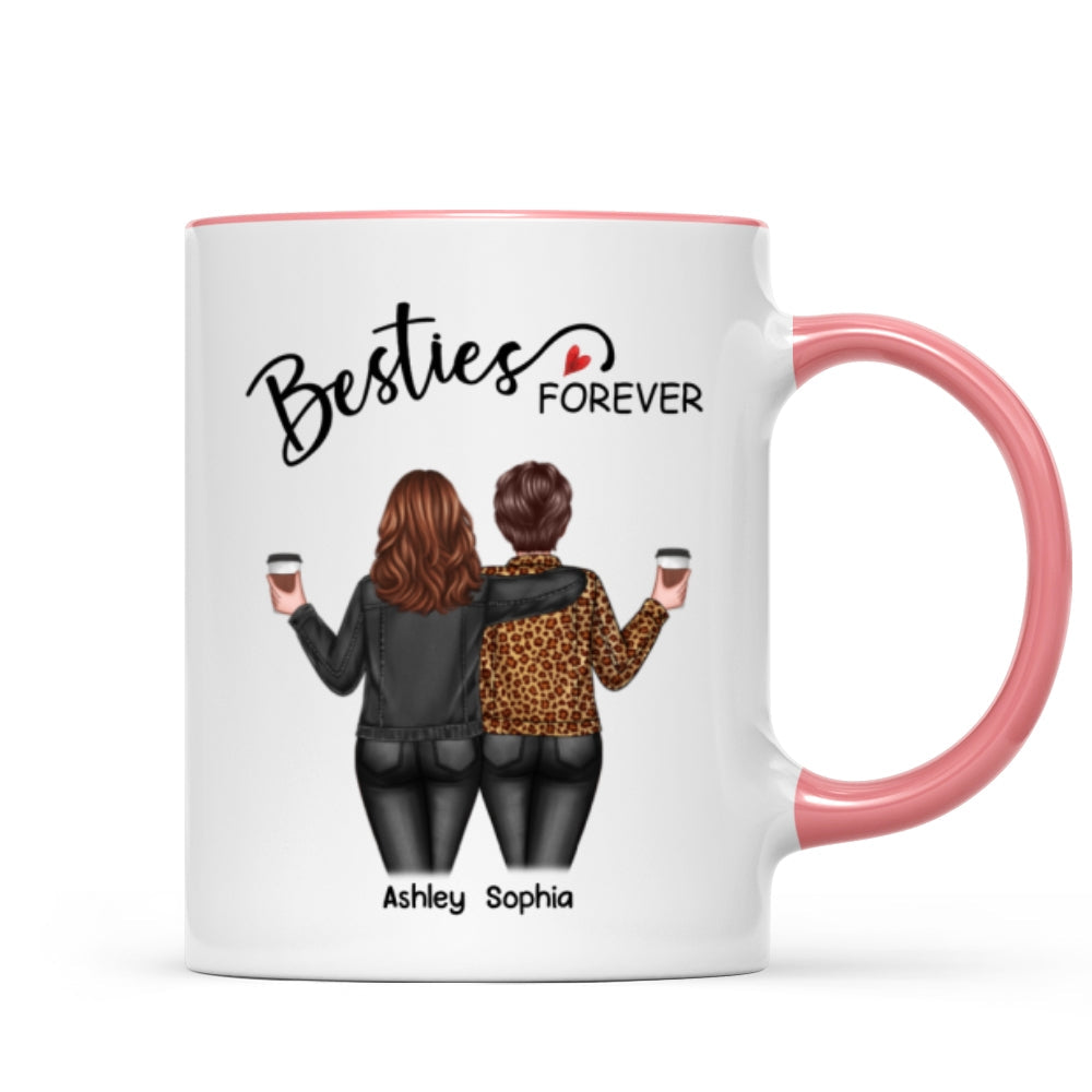 Back View Women Besties Forever Personalized Mug