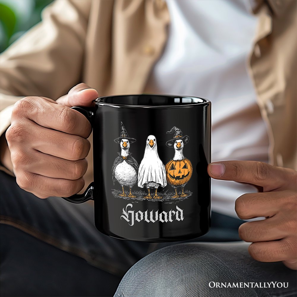 Haunting Honkers Goose Personalized Mug, Funny Halloween Costumes Gift with Custom Name