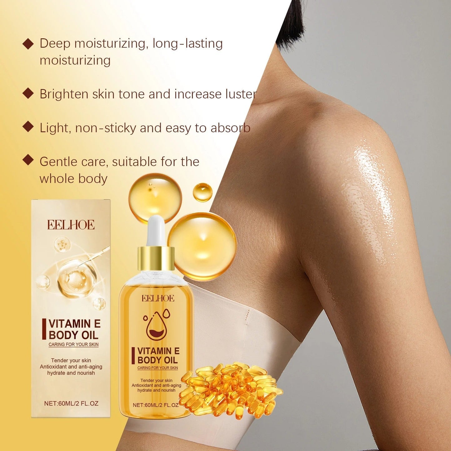Luxurious Vitamin E Body Oil Deep Moisturizing Oil For Soft & Smooth Skin