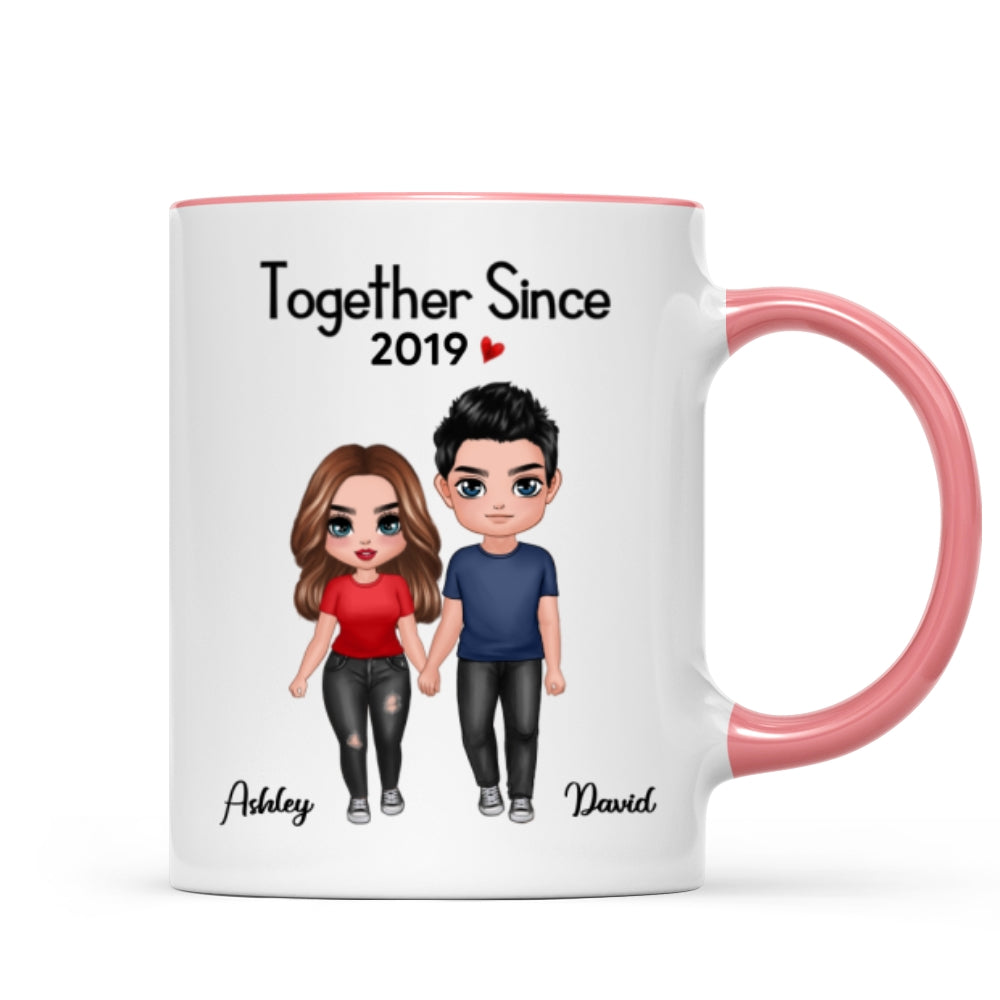 Standing Doll Couple Valentine's Anniversary Gift For Him Gift For Her Personalized Mug