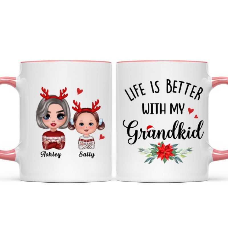 Life Is Better With Grandkids Christmas Gift For Grandma Personalized Mug