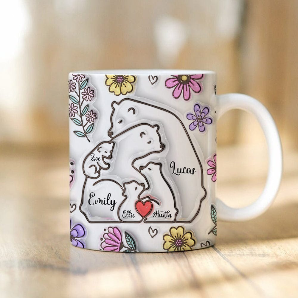 Bear Family Bear Mama Papa With 3D Inflated Effect Mug Personalized Gift HO82 890522