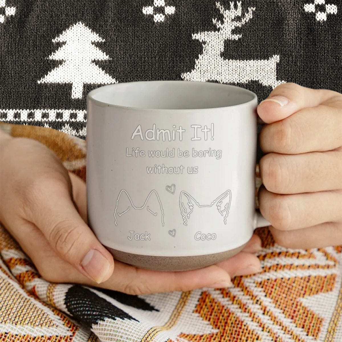 Christmas Would Be Boring Without Me Dog Personalized Engraved Pottery Mug HA75 891580