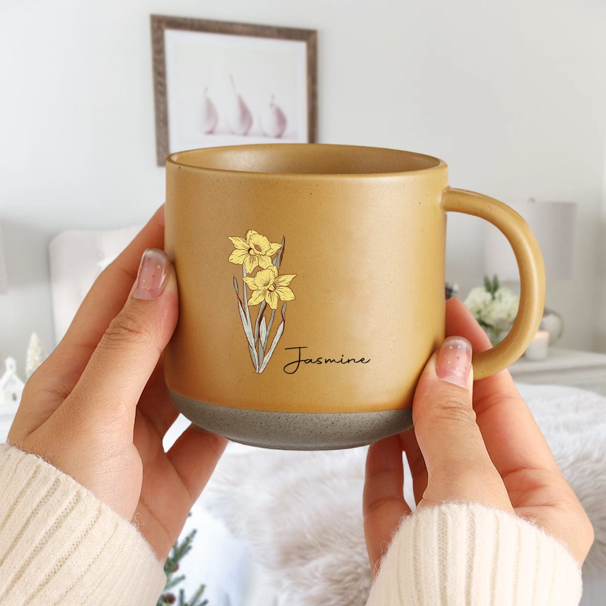 Custom Name With Floral Pottery Mug TH10 892081