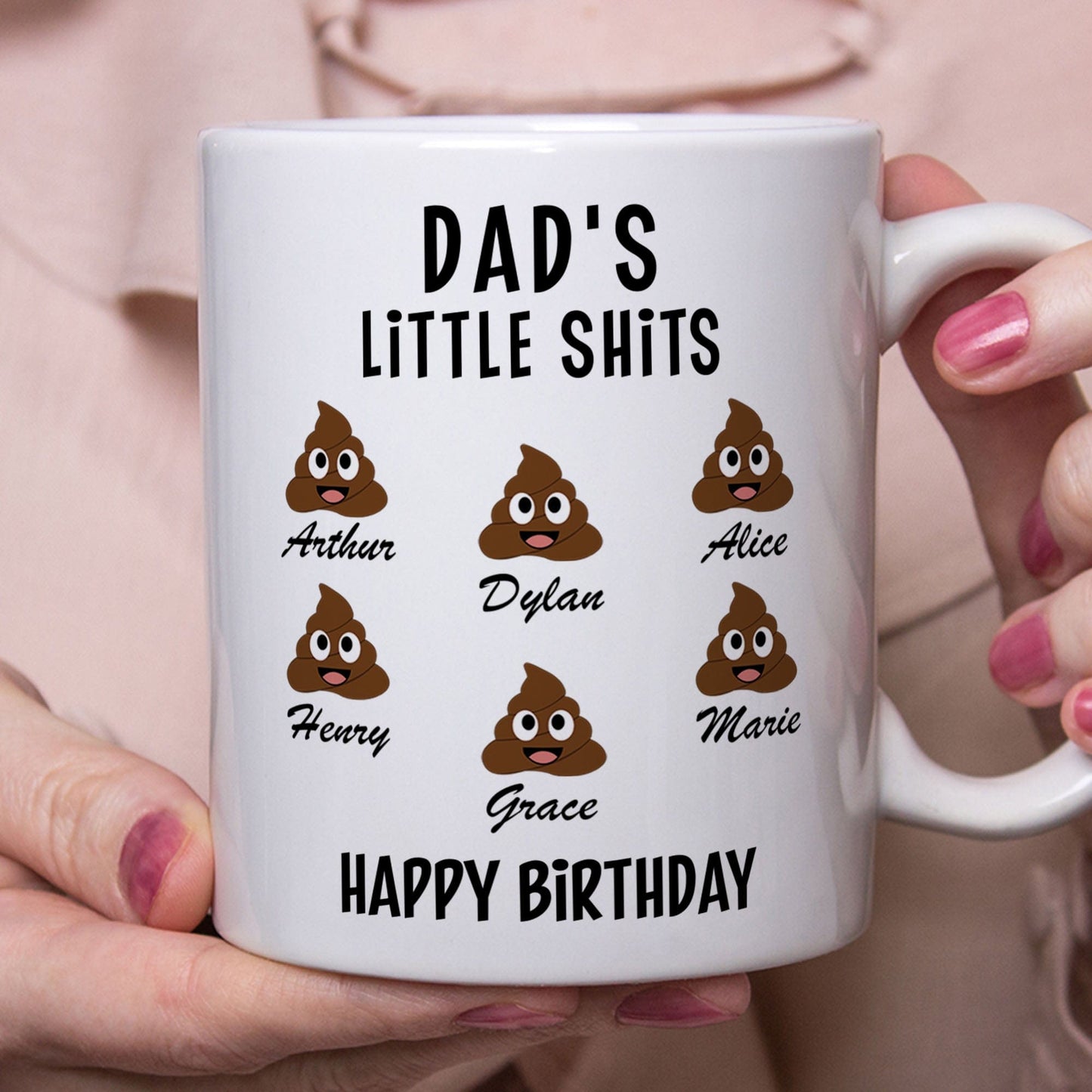 Dad's Little Shits Custom Family Mug