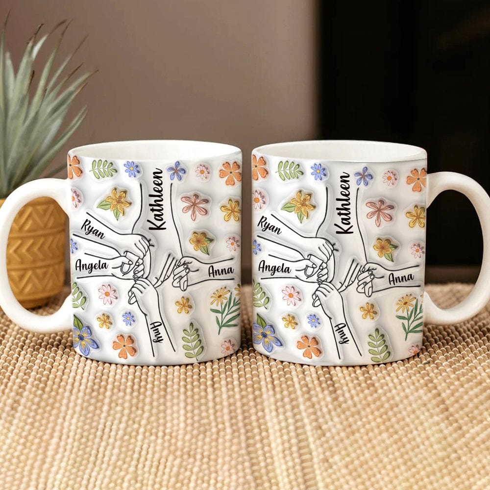 Hold My Hand Hold My Heart Family 3D Inflated Mug Personalized Gift DM01 890905