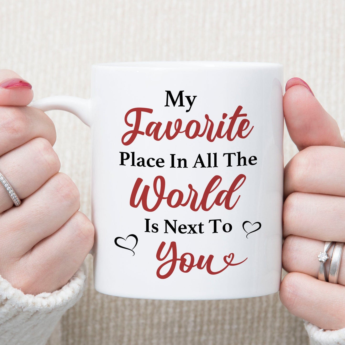 My Favorite Place Is Next To You Personalized Custom Photo Anniversary Mug Valentine Day Gift C579