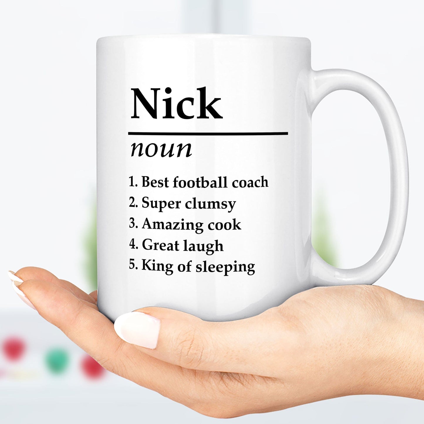 Personalized Name Definition Mug Gifts Ideas Presents For Valentine Anniversary Christmas Fathers Mothers Day C590