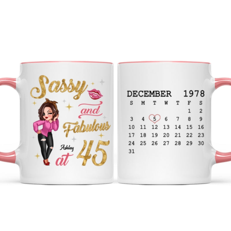 Sassy & Fabulous Birthday Calendar Pretty Woman Personalized Mug