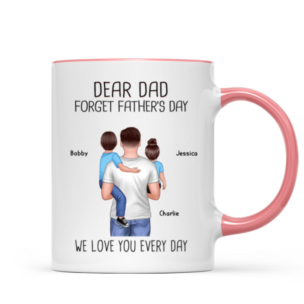 Happy Father's Day Dad Holding Kids Personalized Mug