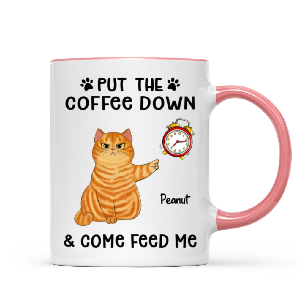 It's Feed Me O'Clock Grumpy Fluffy Cat Personalized Mug