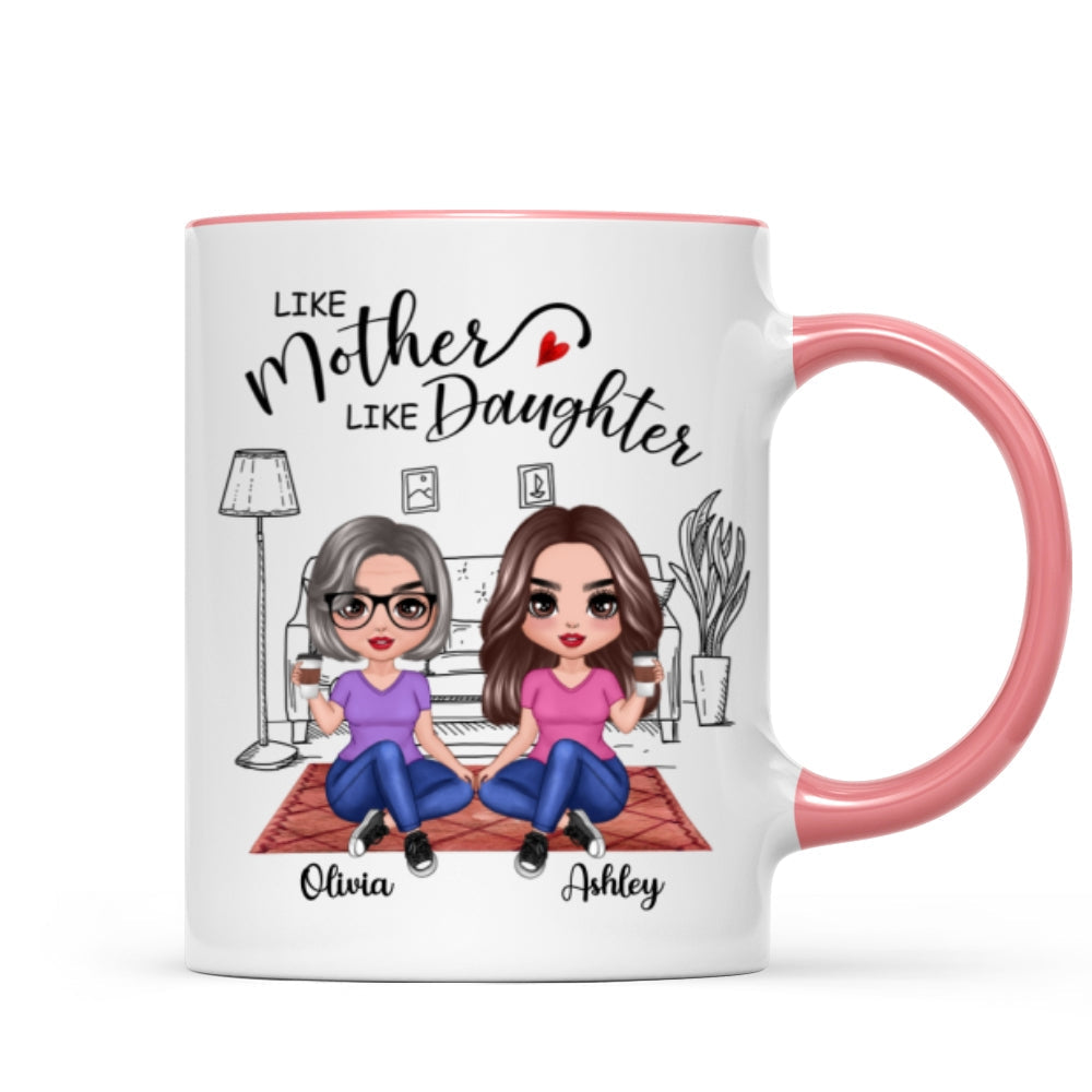 Doll Mother & Daughters Doll Women Sitting In House Personalized Mug
