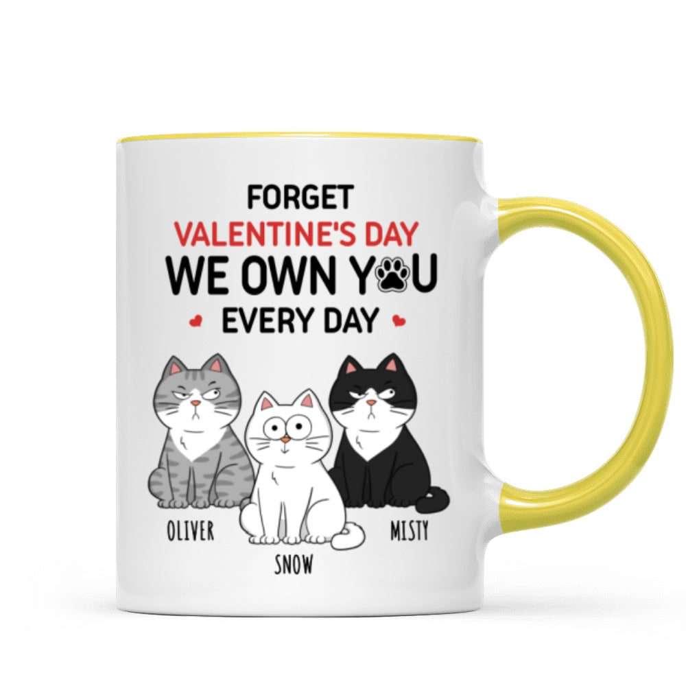 Forget We Own You Everyday Funny Personalized Mug for Cat Moms, Cat Dad