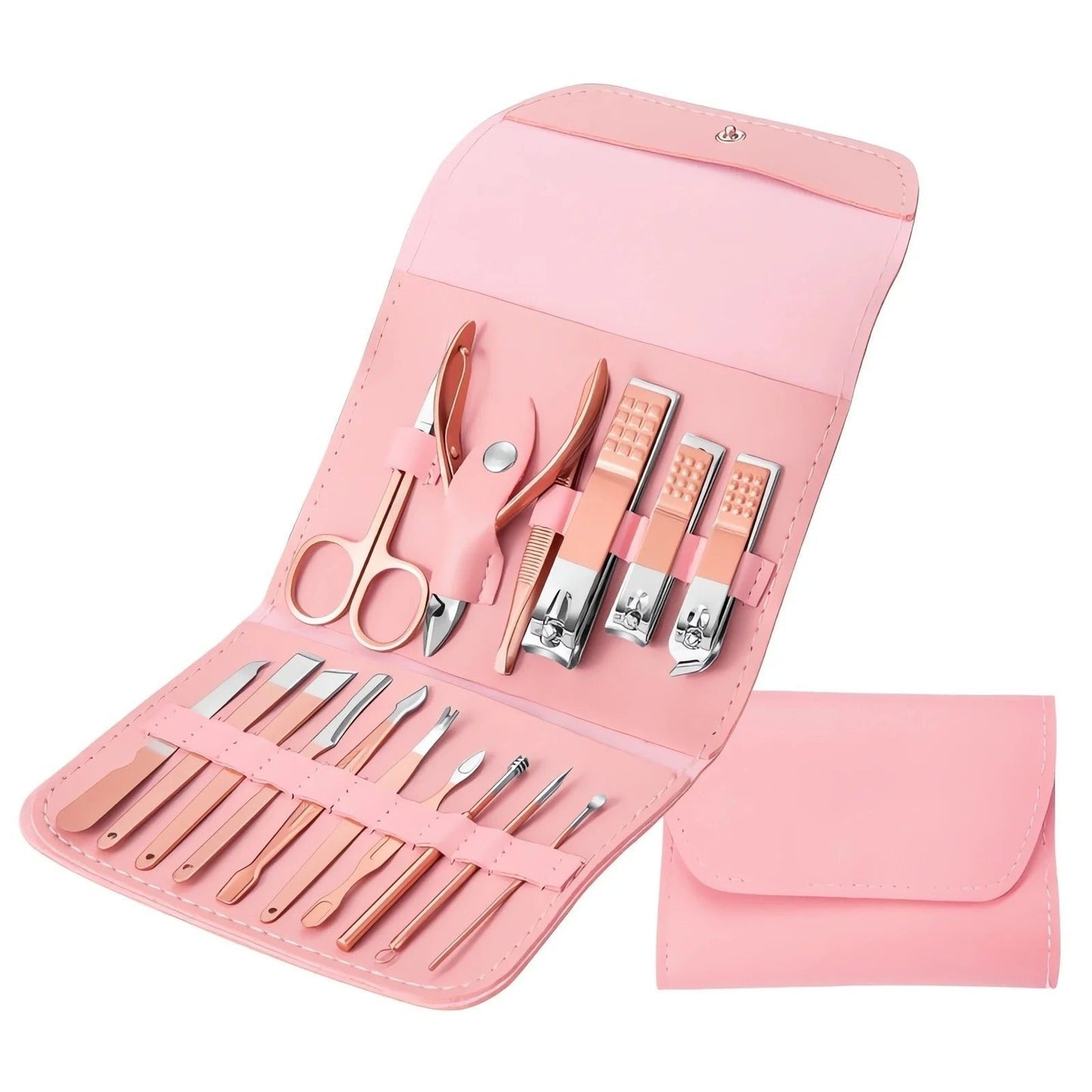 16Pcs Nail Clipper & Grooming Kit With Carry Bag