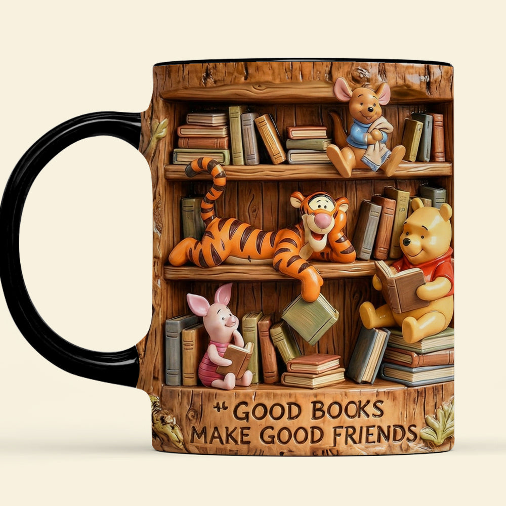 DSNY Honey Bear Good Books Make Good Friend - Personalized Accent Mug - Gift For Movie Fans, Book Lovers NL122