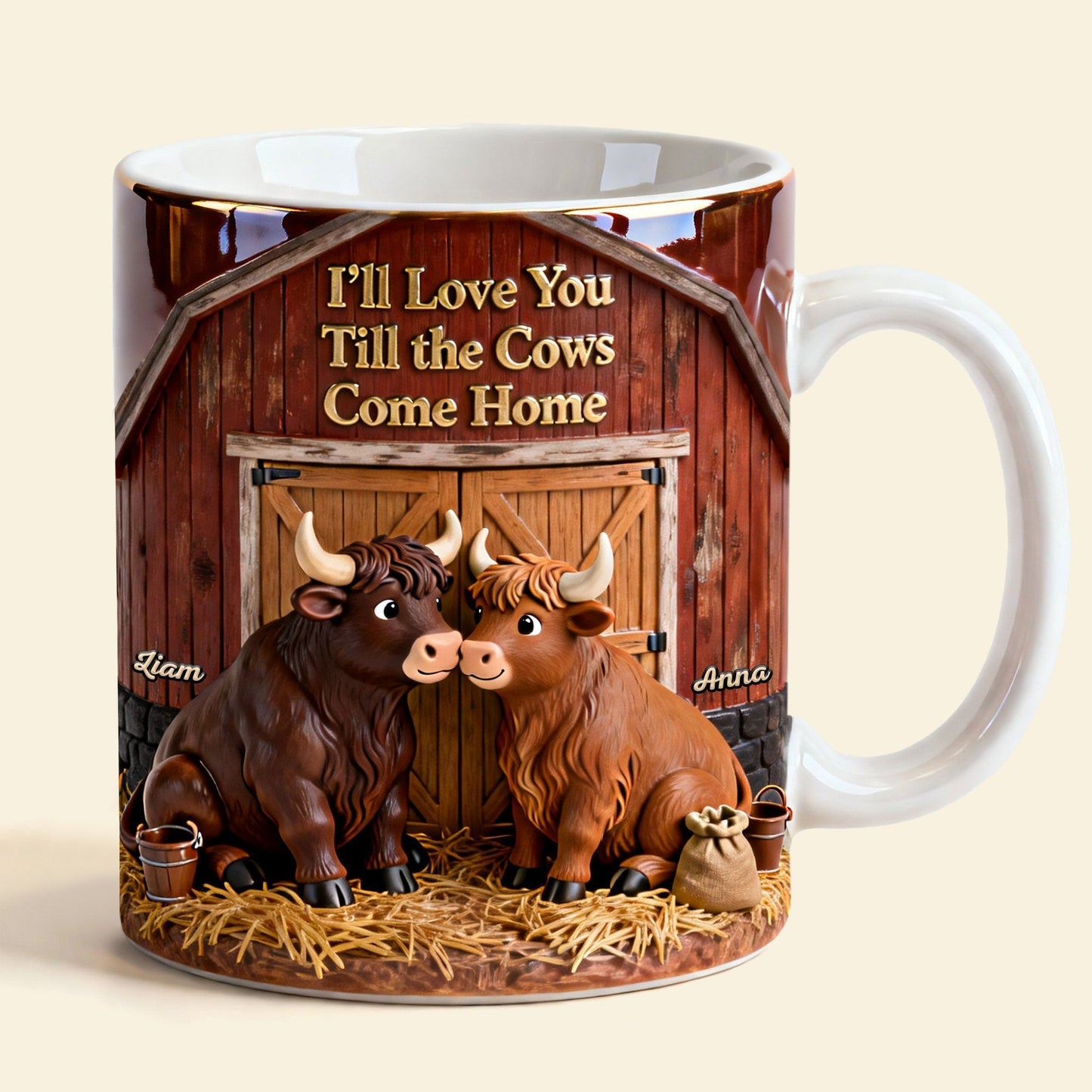 Highland Cow Couple Coffee Mug - Personalized Gifts For Couple Coffee Mug 04NATI150125