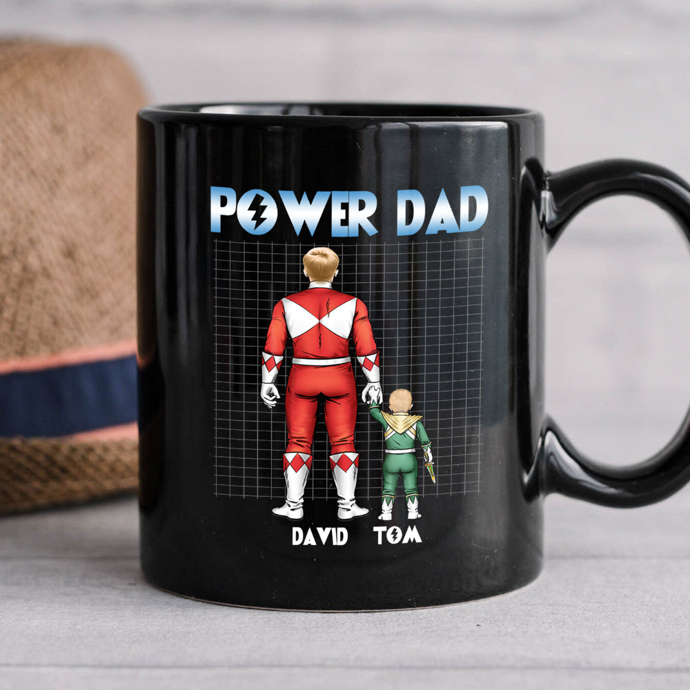Power Dad Personalized Black Mug, Gift For Father's Day-5QHDT020523