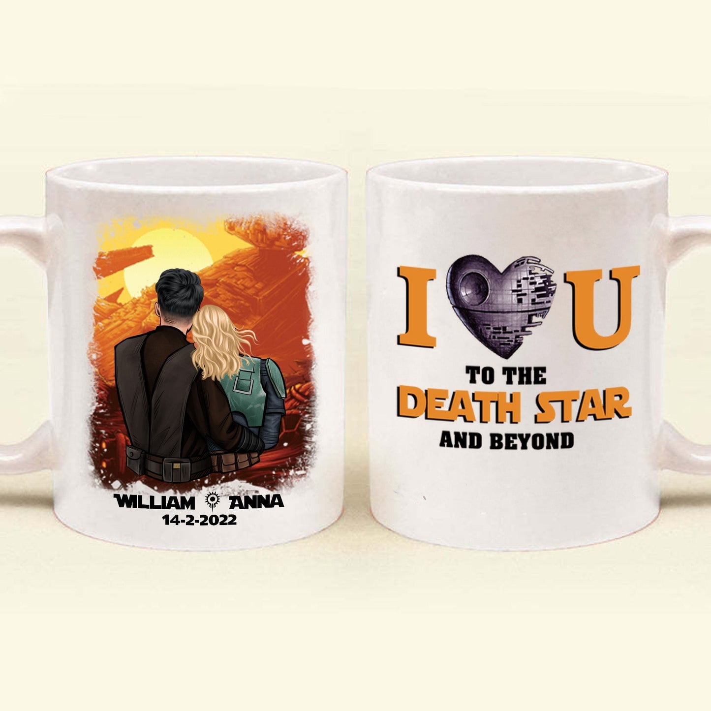 Stwa I Love You To The Death Star And Beyond - Gift For Couple - Personalized Ceramic Mug - CL19 NH96