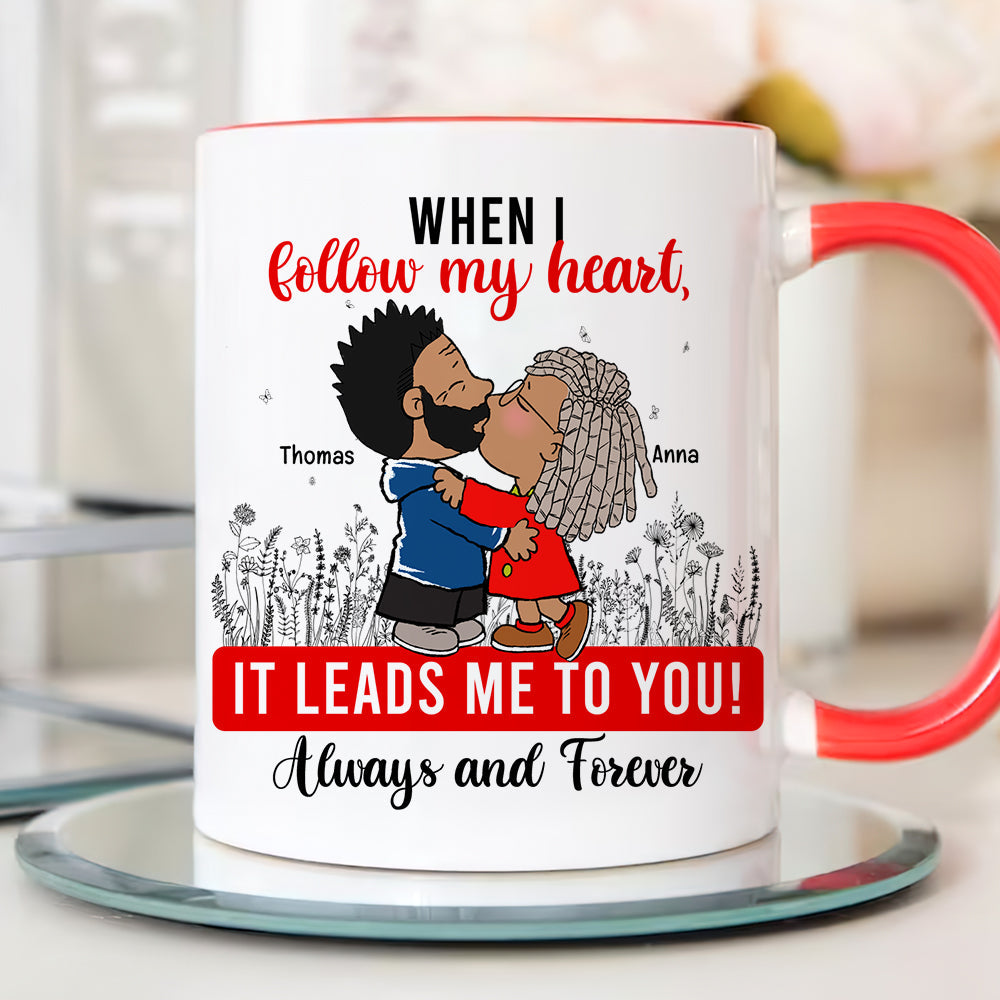 Always And Forever Peanut Couple - Personalized Accent Coffee Mug - Gift For Couple, Husband Wife | GR9 NH96