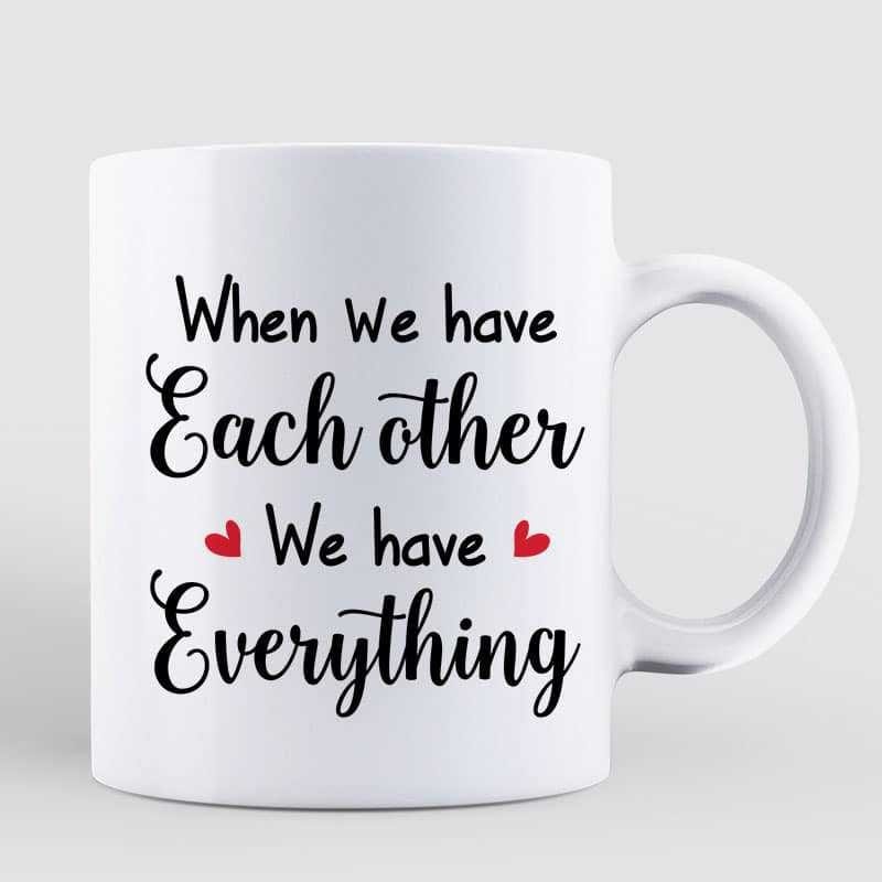 Doll Couple Standing Winter Gift For Him For Her Personalized Mug