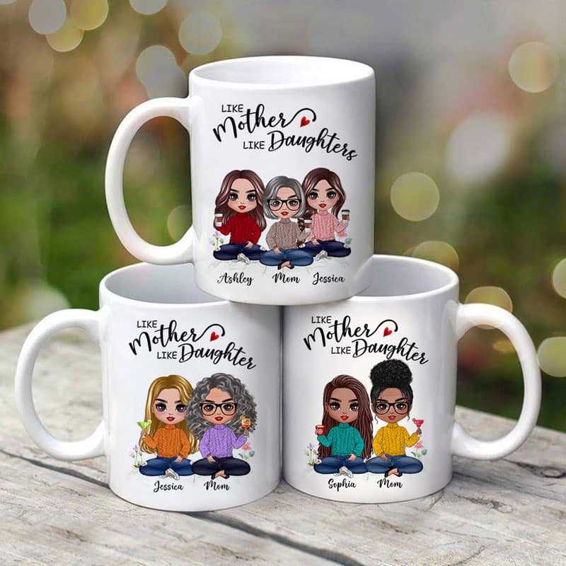Doll Mother And Daughters Personalized Mug