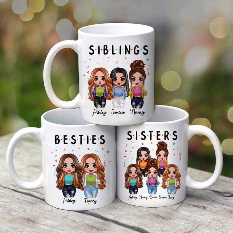 Friends Sisters Besties Cool Doll Personalized Mug