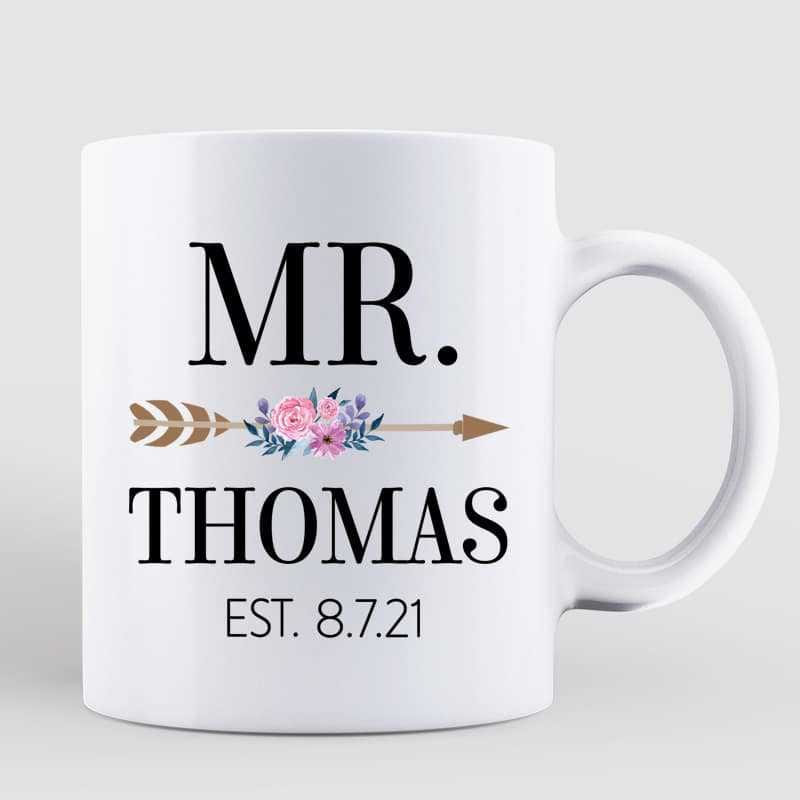 Mr Mrs Couple Anniversary Wedding Gift Personalized Coffee Mug